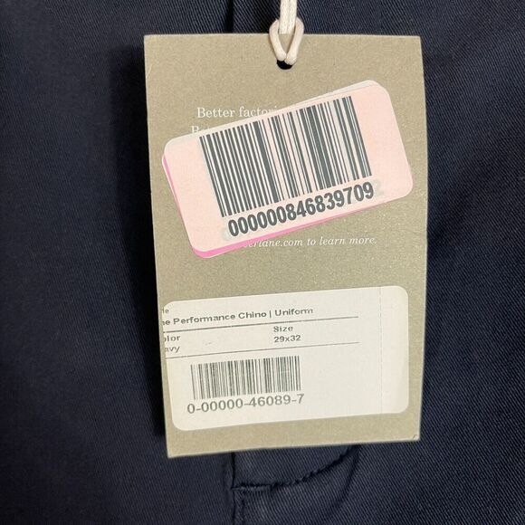 Everlane Chino Pants Mens Size 29 x 32 Navy Uniform Athletic Fit Performance NEW - Picture 8 of 11